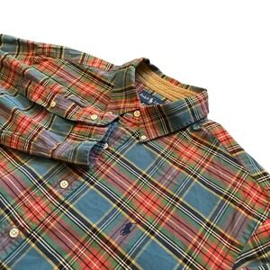 Ralph Lauren Men's Multicolor Plaid Button Down Flannel Shirt Size XL